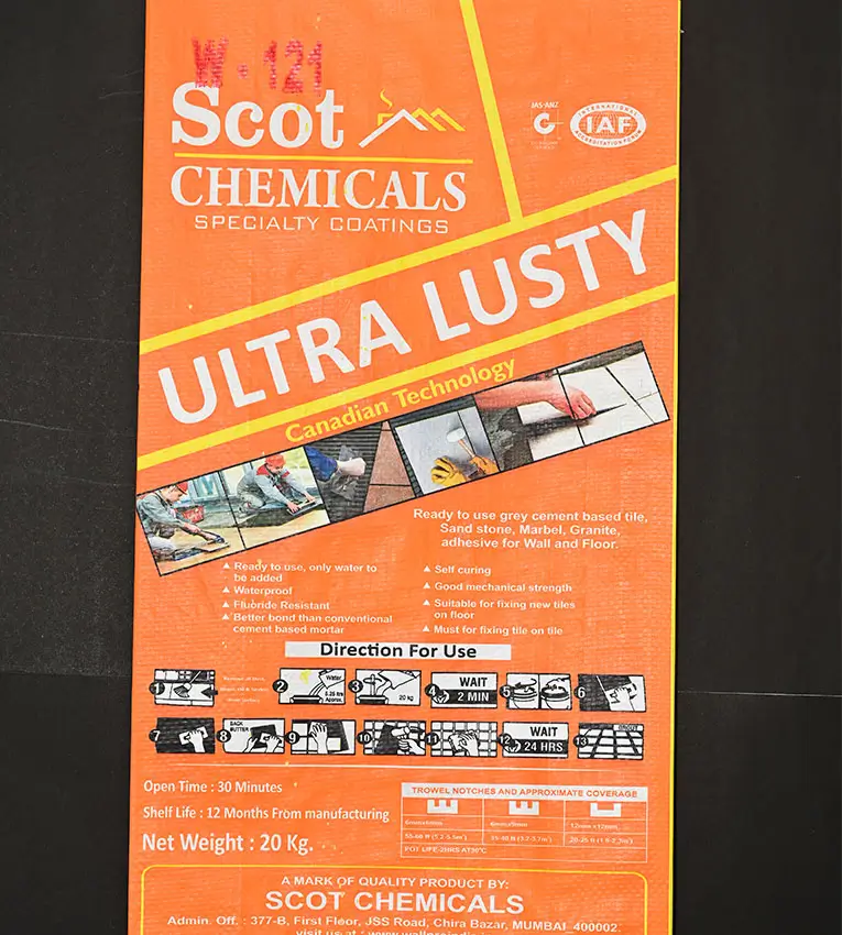 Scot Ultra Lusty W-121 (Grey) &  (White) Medium Size Internal Wall & Floor Tiles Adhesive