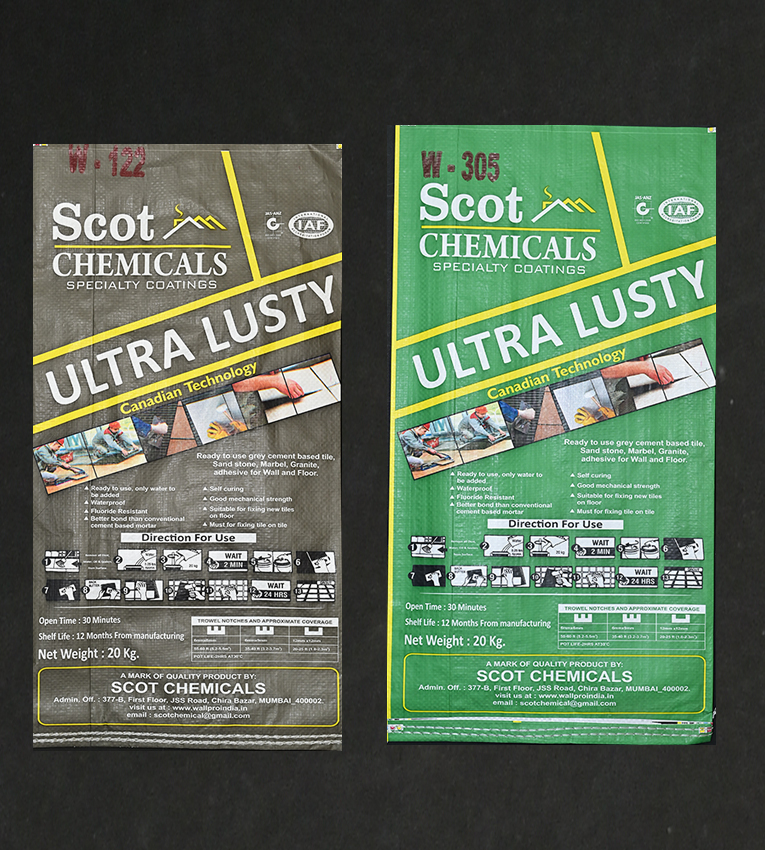 Scot Ultra Lusty W-122 (Grey) & XS-305 (White) External & Internal Tiles & Stones Adhesive